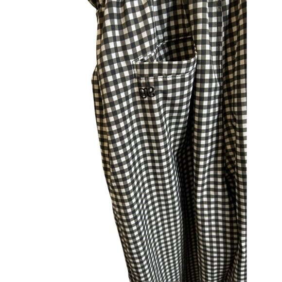 Albion Fit Gingham Jumpsuit Black White Womens Petite Size Small Jetsetter - Picture 4 of 7